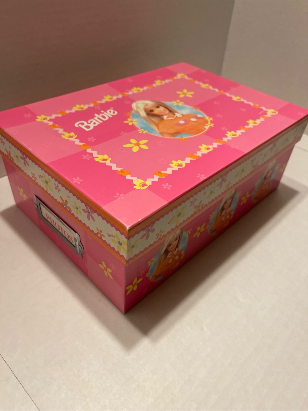 1997 Barbie Hot Pink Floral Keepsake photo Box